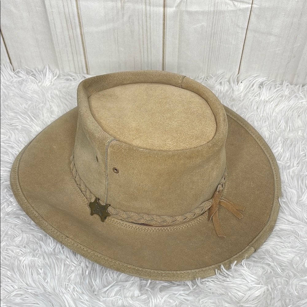 Vintage BC Australian Leather Steer Hide Hat